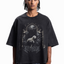 SHEPHERD'S GIFT BOXY DISTRESSED BLACK WASHED T-SHIRT