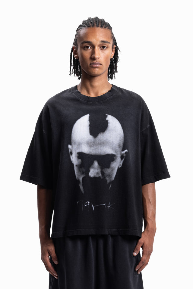 PANK! BOXY DISTRESSED BLACK SUN DRIED T-SHIRT