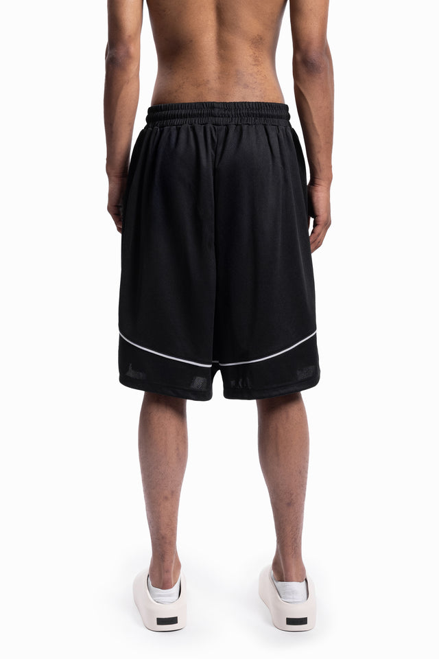 PIPING JET BLACK SPORT JORTS [PRE ORDER - SHIPPING STARTS BEGINNING OF JULY 2025]