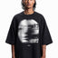 FADED FACE BLACK DISTRESSED T-SHIRT