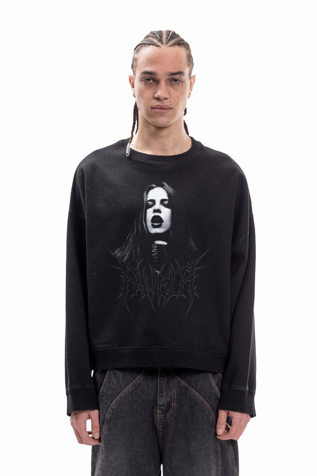 ROCKSTAR BLACK BOXY CREWNECK