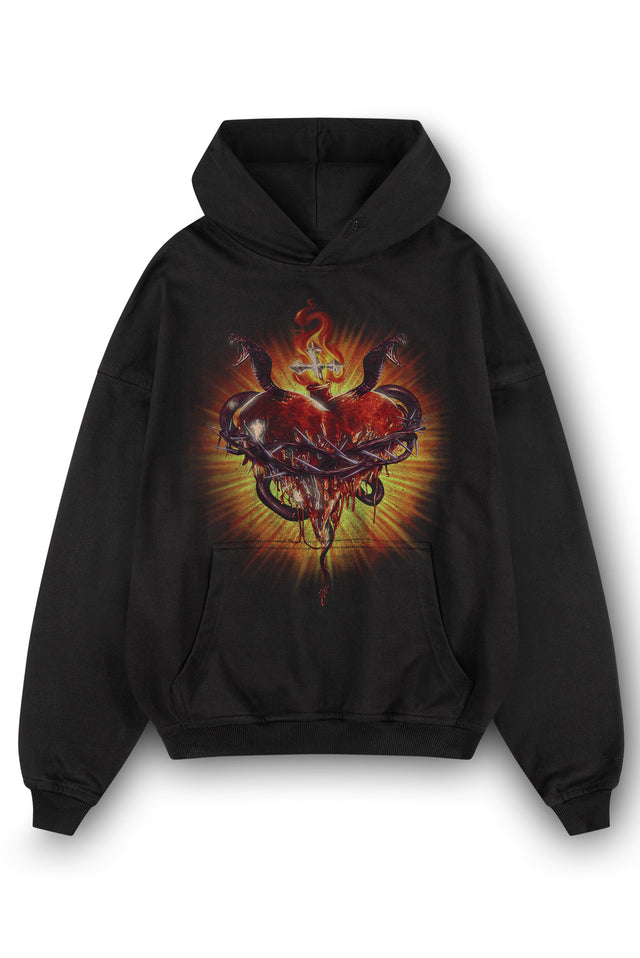 SACRED HEART BLACK HOODIE