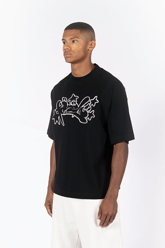 RUNSTITCH BLACK T-SHIRT