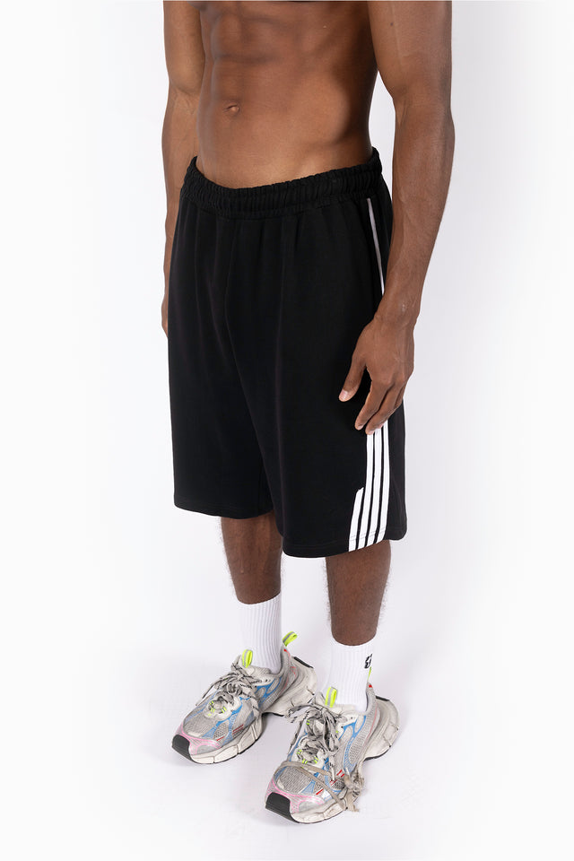 4 STRIPE BLACK SHORTS