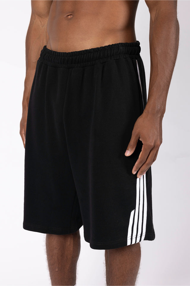 4 STRIPE BLACK SHORTS