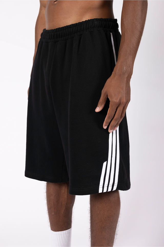 4 STRIPE BLACK SHORTS