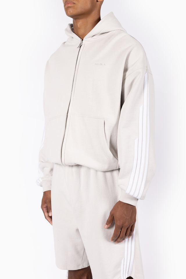 4 STRIPE GLACIER GREY FRONTZIP