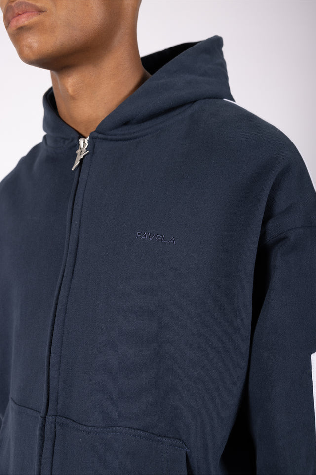 4 STRIPE NAVY CARBON FRONTZIP