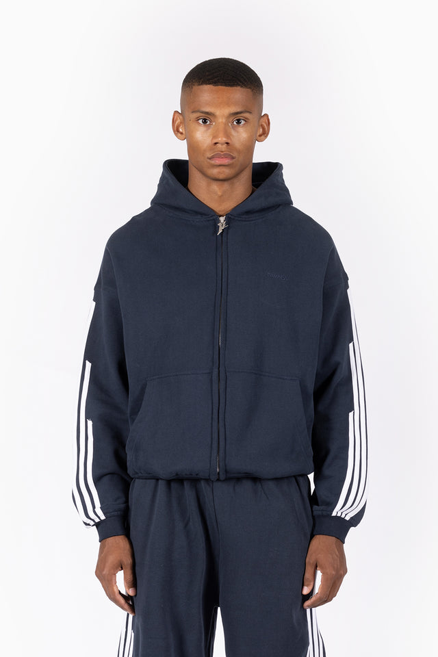 4 STRIPE NAVY CARBON FRONTZIP