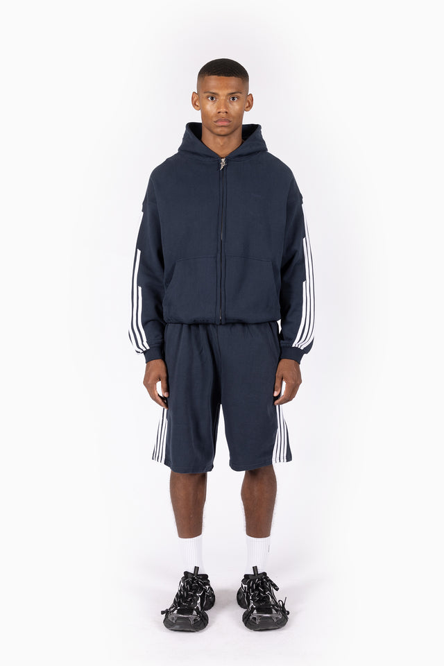 4 STRIPE NAVY CARBON FRONTZIP