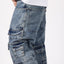 MULTIPOCKET ACID BLUE WASHED CARGO