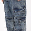 MULTIPOCKET ACID BLUE WASHED CARGO