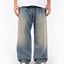 HEAVY BAGGY REGULAR WAVE WASH BLUE DENIM