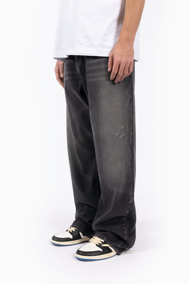 HEAVY BAGGY REGULAR BLACK WASH DENIM