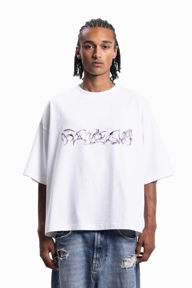 FAVELA SLICE BOXY WHITE T-SHIRT [SHIPPING STARTS BEGINNING OF JULY 2025]