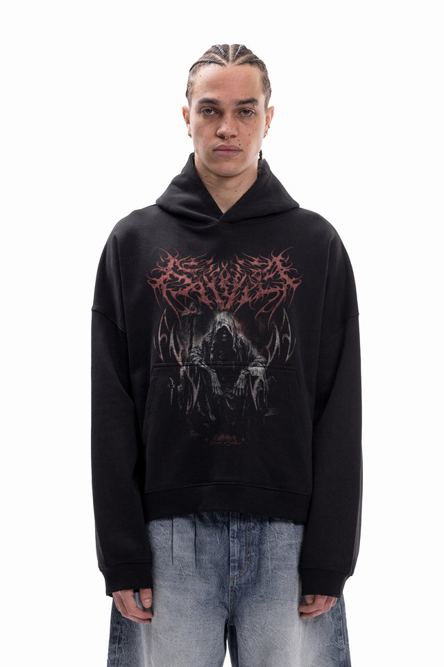 SORCERER BLACK BOXY HOODIE