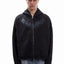 SPIKY DEATH METAL BLACK BOXY FRONTZIP