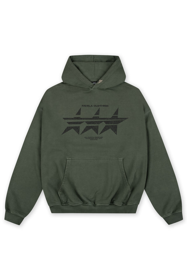 STARS GREEN SAND WASHED HOODIE [PRE ORDER]