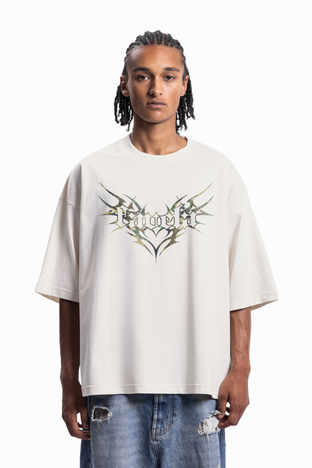 TRIBAL CAMO BOXY VANILLA T-SHIRT