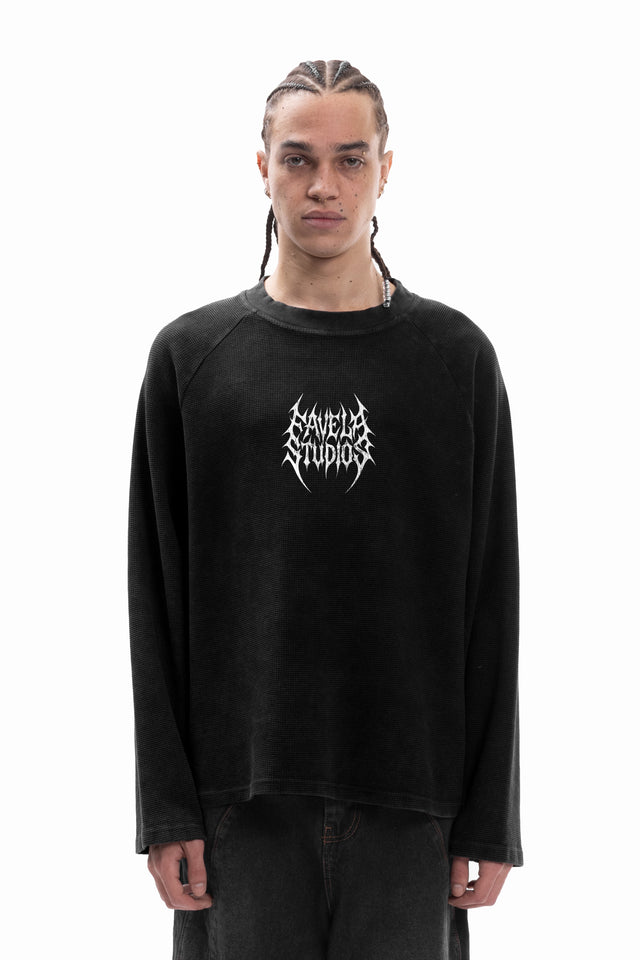 FAVELA STUDIOS WAFFLE LONGSLEEVE BLACK