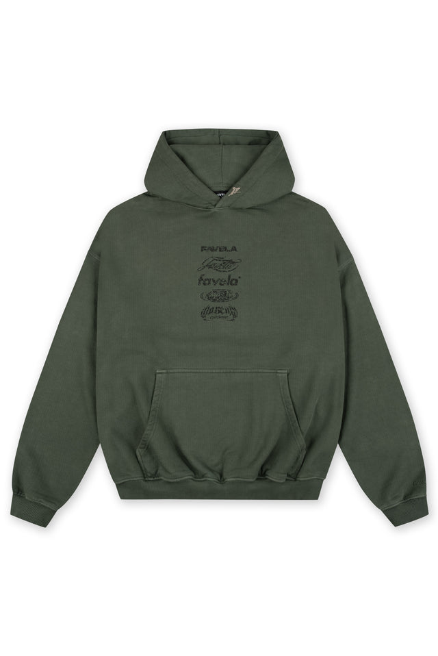 VERTICAL GREEN SAND WASHED HOODIE [PRE ORDER]