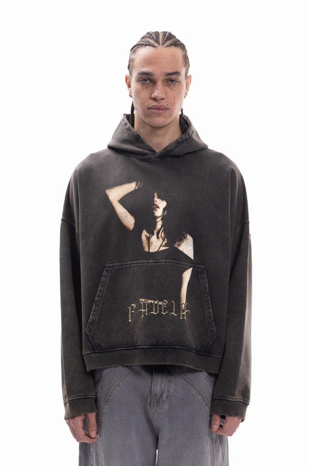ECSTASY ANTHRA BOXY HOODIE