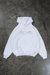 AURA WHITE SNAP BUTTON HOODIE