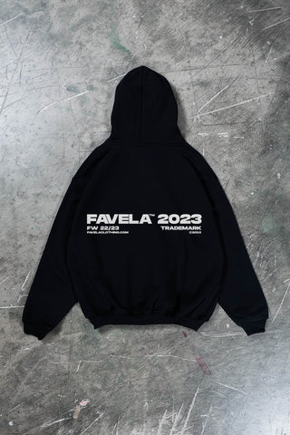 Black hoodie by Favela with backprint