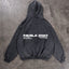 Black Washed Hoodie with Oversized Fit and Favela Backprint