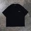 front view of black favela t-shirt with overzised fit