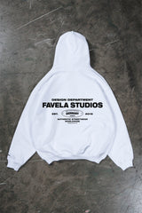 DESIGN DEPARTMENT WHITE SNAP BUTTON HOODIE
