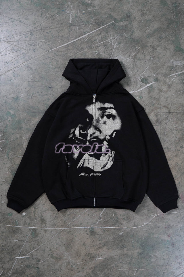 FACE TO FACE BLACK FRONT ZIP