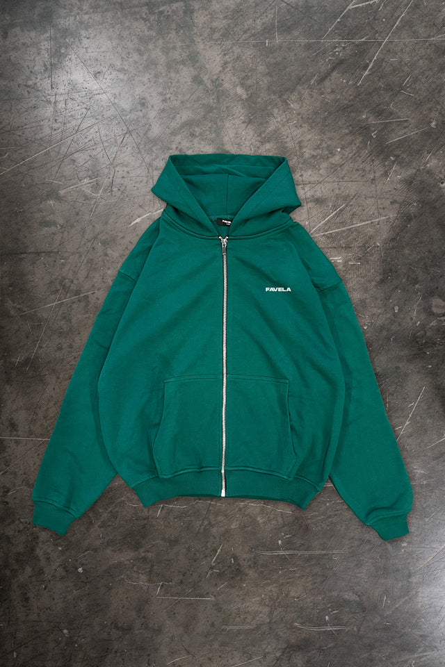 Front Zip Hoodie in Forest Green 