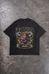 SKULLRIM BLACK WASHED T-SHIRT