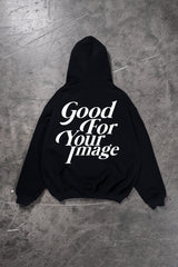 IMAGE BLACK SNAP BUTTON HOODIE