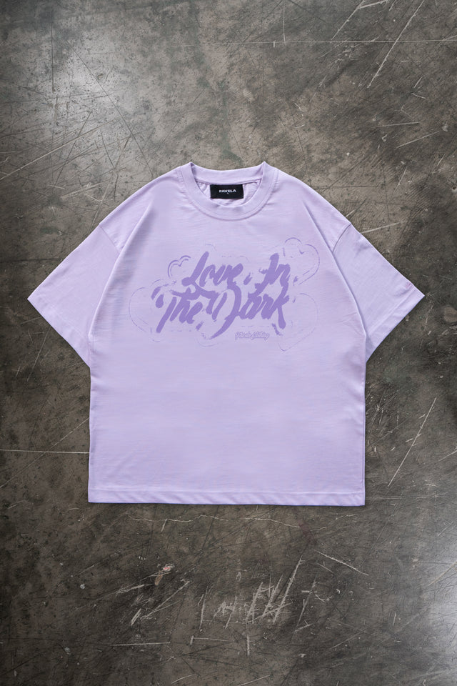 LOVE IN THE DARK PASTEL LILAC T-SHIRT