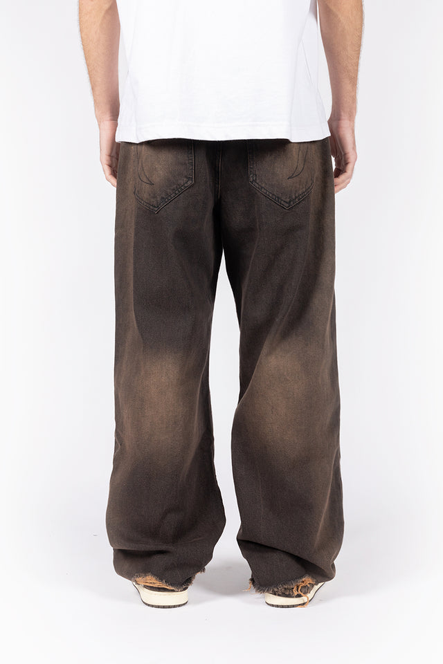 HEAVY BAGGY REGULAR BROWN DENIM