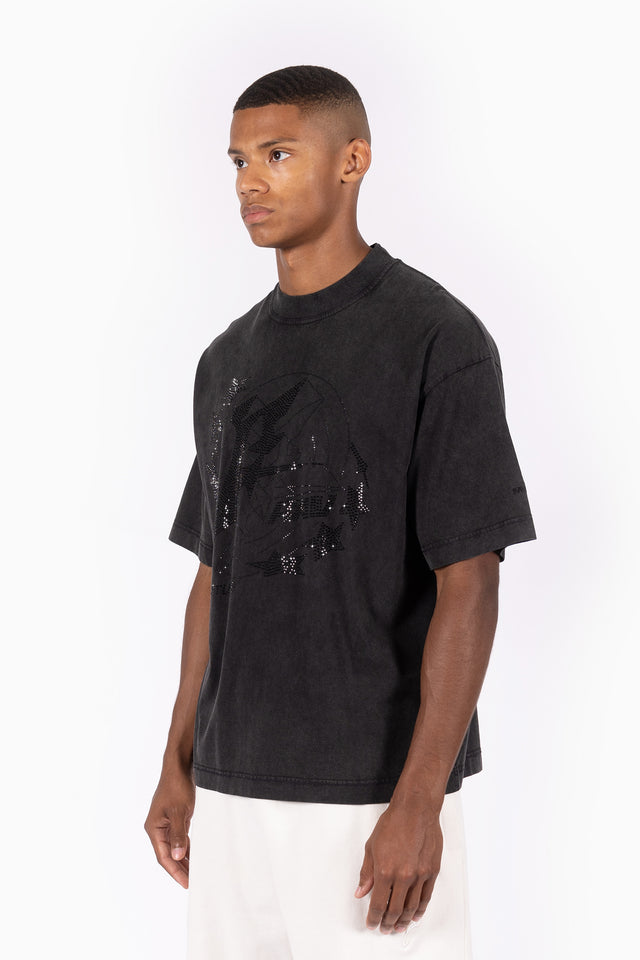 SURROUNDING BLACK WASHED T-SHIRT