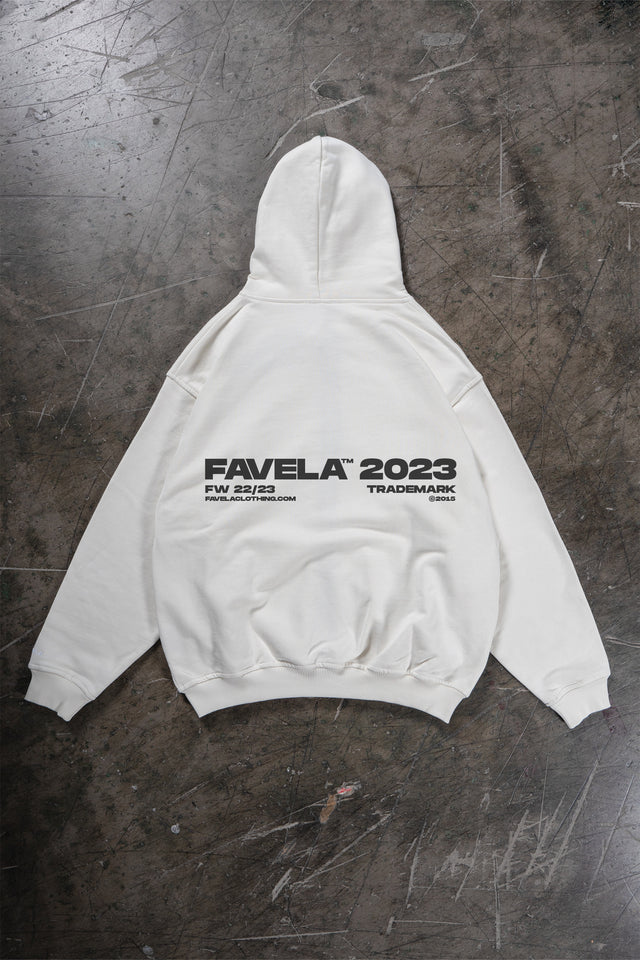 Vanilla off White Hoodie by Favela Clothing with Backprint