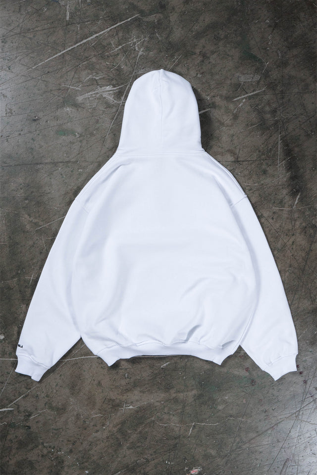 Back view of an white overzised Hoodie by Favela Clothing