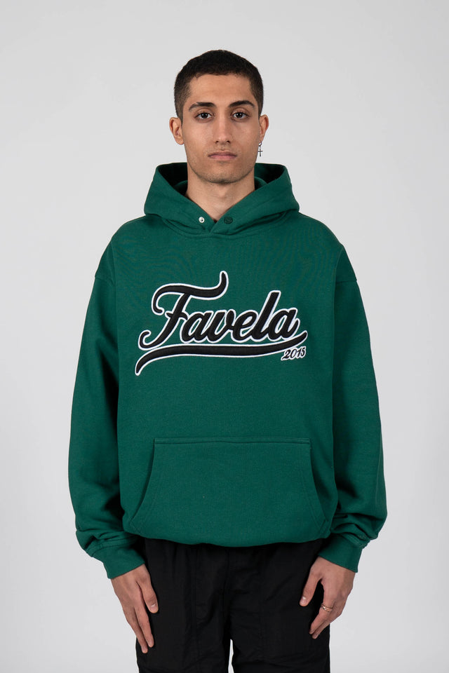 Forest Green Snap Button Hoodie with 3D SIgnature Logo 