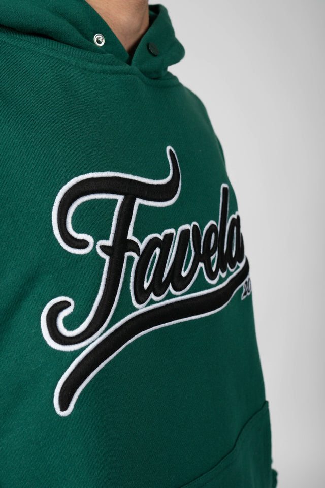 Forest Green Favela Clothing Button Hoodie
