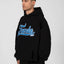 3D COLLEGE BLACK BLUE/WHITE SNAP BUTTON HOODIE