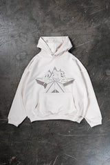 CYRILLIC STAR OFF WHITE SNAP BUTTON HOODIE