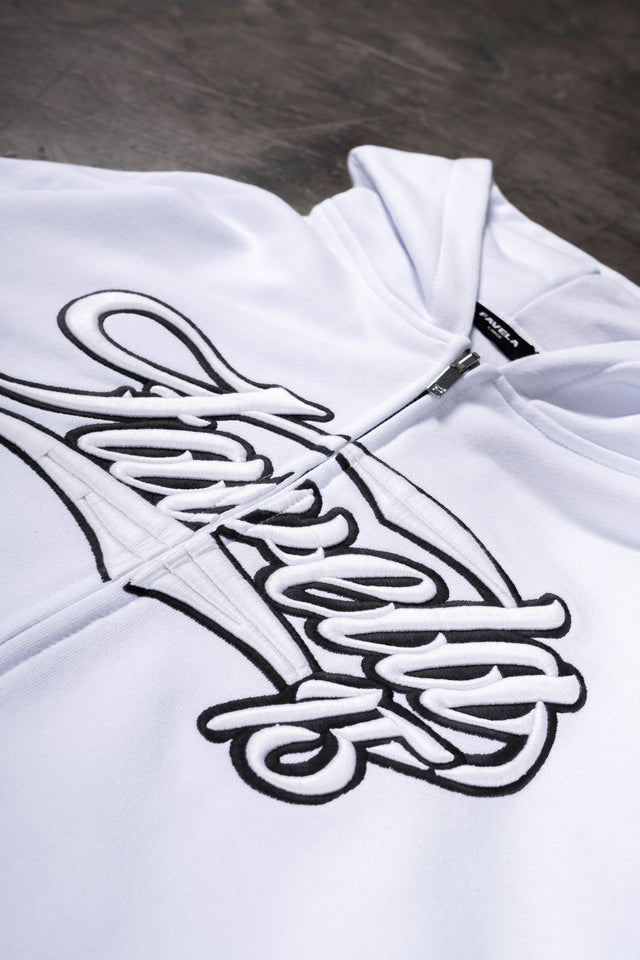 NEW 3D COLLEGE WHITE FRONT ZIP
