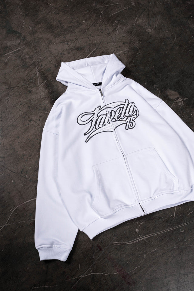 NEW 3D COLLEGE WHITE FRONTZIP