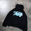 NEW 3D COLLEGE  BABYBLUE/WHITE BLACK SNAP BUTTON HOODIE