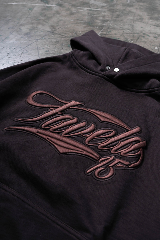 NEW 3D COLLEGE CHOCOLATE SNAP BUTTON HOODIE