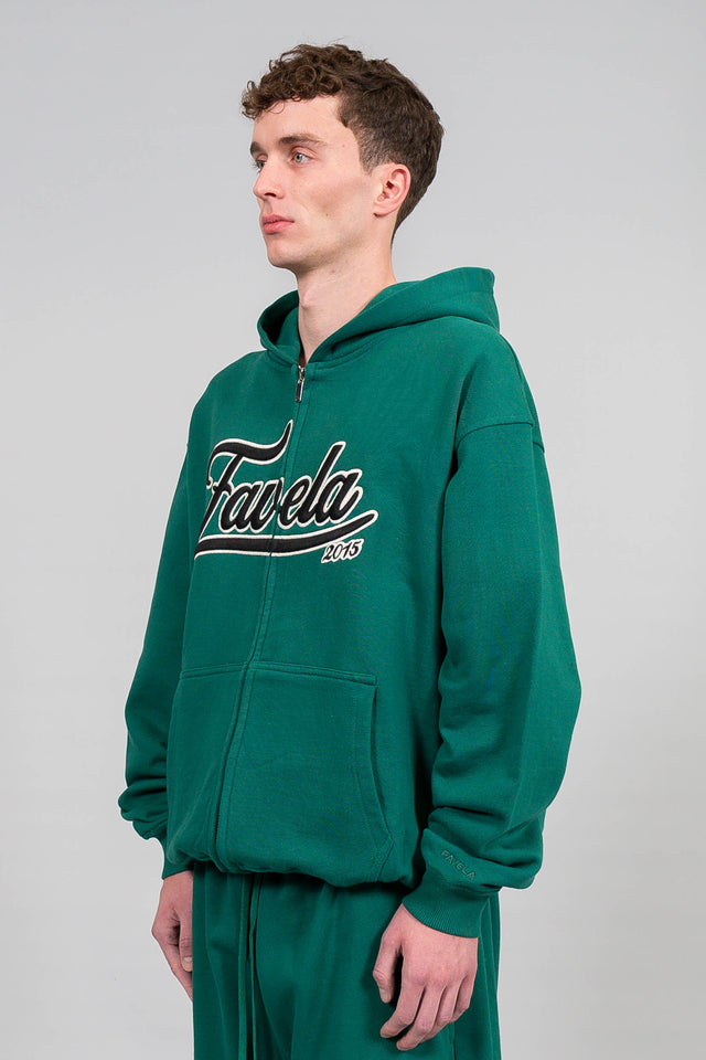 3D COLLEGE FOREST GREEN FRONT ZIP 