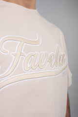 OATMEAL 3D COLLEGE EMBROIDERY T-SHIRT